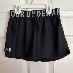 Girls Under Armour Black Play Up Shorts Youth Medium